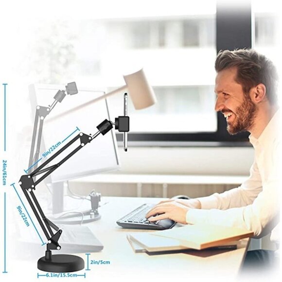 LESYAFEL cell Stand for Desktop Suspension Boom Scissor Arm Stand with Upgrade - Picture 4 of 5